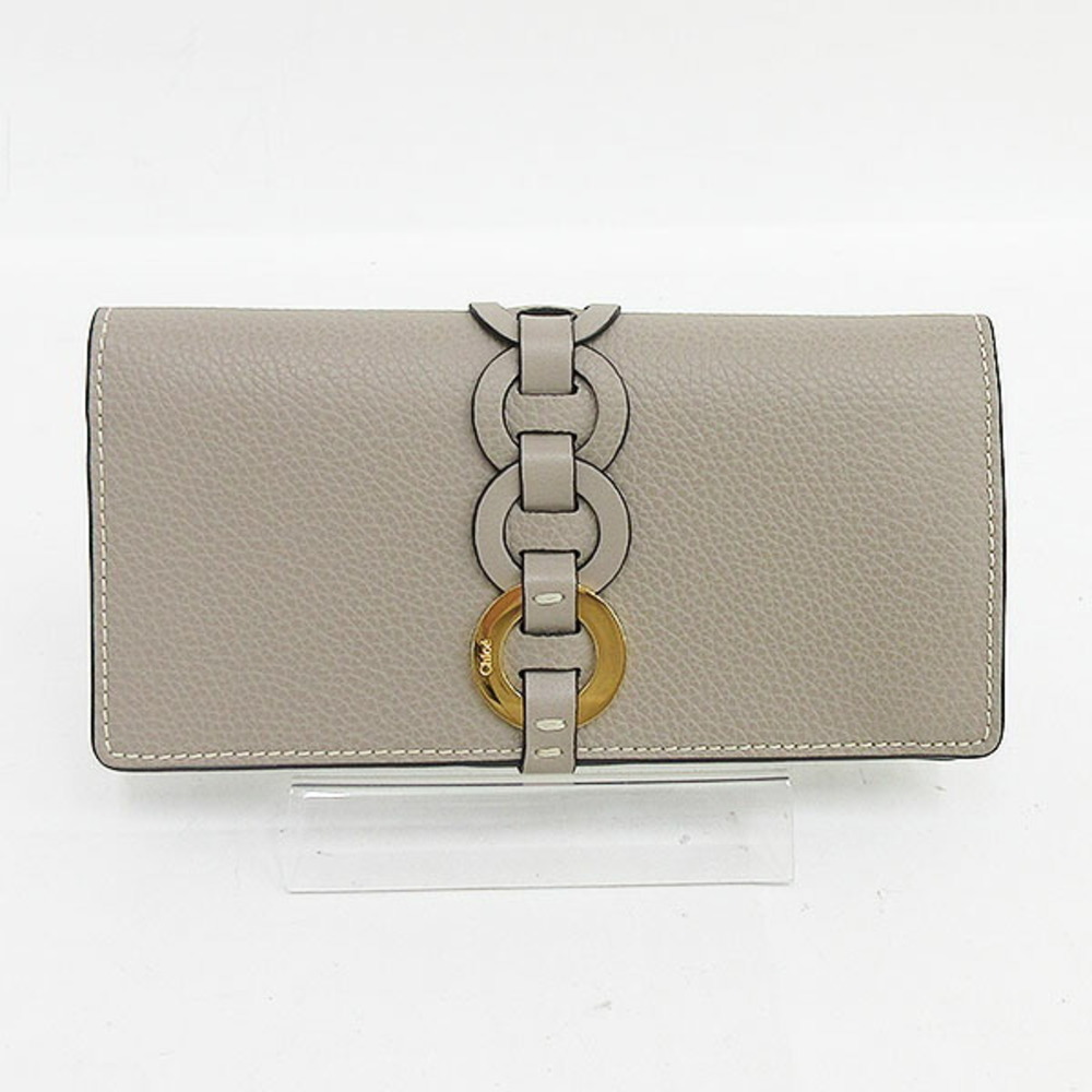 Chloe Darryl Long Wallet Grey Leather